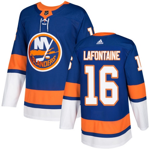 Adidas Men NEW York Islanders #16 Pat LaFontaine Royal Blue Home Authentic Stitched NHL Jersey